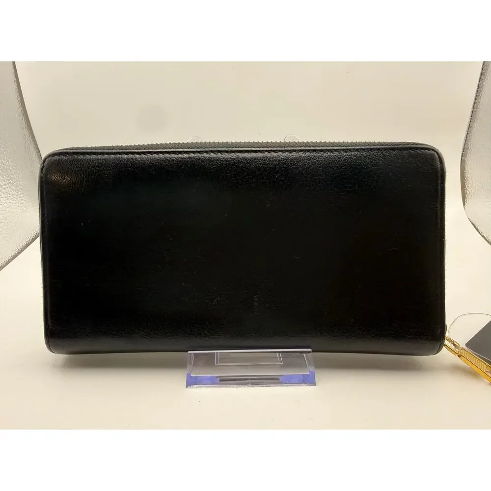 Saint Laurent YSL Black Leather Continental Wallet – Gold Hardware – Box & COA